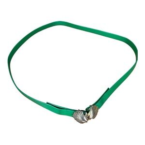Vintage Green Belt With Gold‎ Shell Buckle